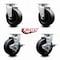 Service Caster 5 Inch Polyolefin Swivel Caster Set with Ball Bearings 2 Brakes SCC SCC-20S520-POB-2-TLB-2 - alternate 2
